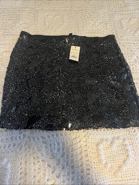 Express Black Sequin Mini Skirt